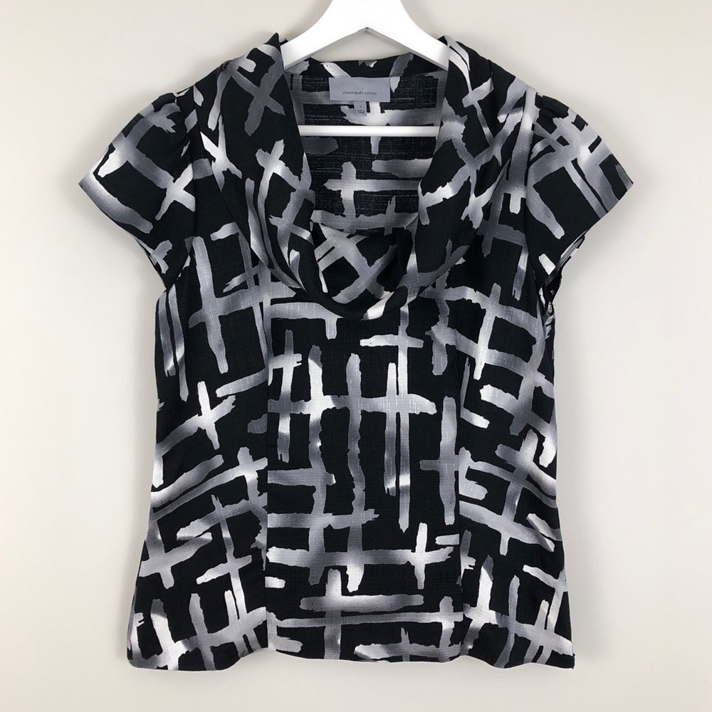 Classiques Entier Geometric Print Drape Neck Top